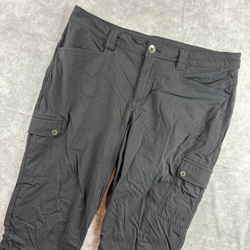 Eddie Bauer Travex Pants Womens 8 Black Active Hiking Crop Jogger Outdoor